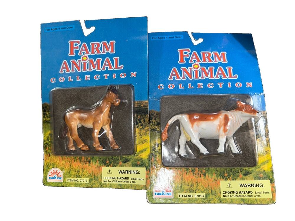 Funrise Toy Farm Animal Figures Cow Horse Lot Of 2